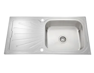 כיור מטבח נירוסטה יחיד עם משטח 50X100X21 ס"מ דגם נופך NOFECH שוני SHONY