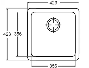 כיור גרניט יחיד 40.3X40.3X20.3 ס"מ קארה CARRE שוני SHONY
