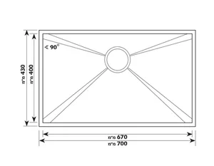כיור נירוסטה יחיד 43X70X20.3 ס"מ דגם מוסקט MOSCAT שוני SHONY