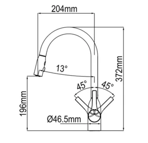 ברז מטבח נשלף שני מצבים דגם גרין - GREEN כרום 44017 שוני SHONY
