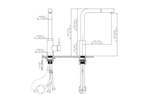 ברז מטבח מיקסר נירוסטה נשלף דגם אל פורם L FORM כרום 138601 שוני SHONY