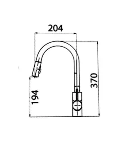 ברז מטבח אוונס נשלף שני מצבים דגם אוונס - OWENS כרום 40080 שוני SHONY