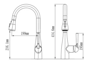 ברז מטבח נשלף נירוסטה דגם דיפר DEEPER 53901 שוני SHONY