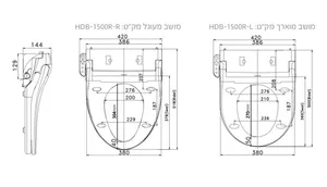 מושב אסלה בידה מוארך/ עגול סנזה דגם HDB1500-R-L/R שוני SHONY