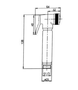 מתז בידה צינור ואינטרפוץ שחור מט 133209 שוני SHONY