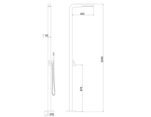 מוט עומד מזלף וראש טוש נירוסטה 30711 שוני SHONY