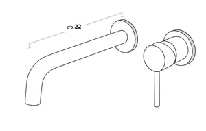 ברז קיר עם ידית צד שחור מט 138623 שוני SHONY