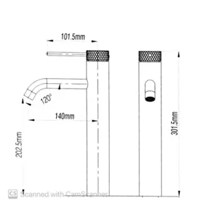 ברז אמבט קידה גבוה כרום 57505 שוני SHONY