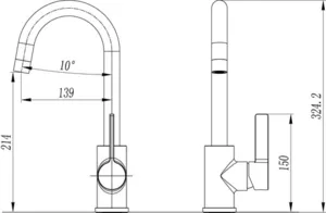 ברז אמבט נירוסטה דגם פיונה שחור מט 52332 שוני SHONY