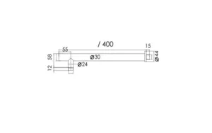זרוע לראש טוש עגולה 40 ס”מ כרום LGT1053 שוני SHONY
