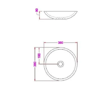 כיור אבן רחצה מונח 38 ס"מ עגול לאמבט 90116 שוני SHONY