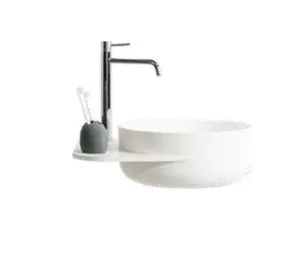 כיור אמבט 45X38X15.5 ס"מ ומשטח עגול אינטגרלי 70416 שוני SHONY
