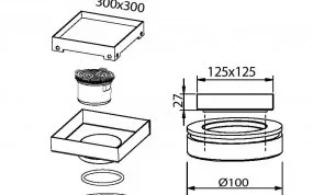 תעלת ניקוז נסתר מרובע 15X15 ס"מ QSG1026 שוני SHONY