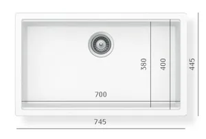 כיור מטבח אקווטופ דגם קירונה 80 קירסטדור תוצרת גרמניה 44.5X74.5X18 ס"מ AQUATOP