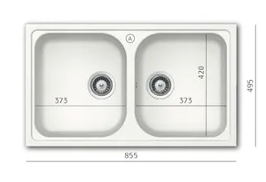 כיור מטבח אקווטופ דגם ליטוס N-200 תוצרת גרמניה 49.5X85.5X20.5 ס"מ AQUATOP