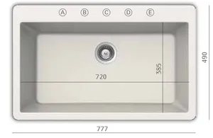 כיור מטבח דגם פרימוס N-100-XL תוצרת גרמניה 49X77.7X20 ס"מ AQUATOP