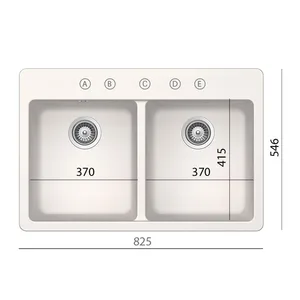 כיור מטבח כפול אקווטופ דגם נבדה N-200 תוצרת גרמניה 54.6X82.5X22 ס"מ AQUATOP