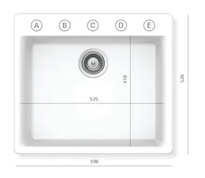 כיור מטבח אקווטופ דגם גלקסי קריסטדור גרין ליין תוצרת גרמניה 52X59X22 ס"מ AQUATOP