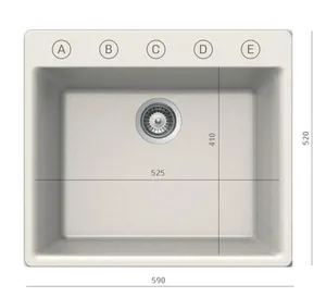 כיור מטבח אקווטופ דגם גלקסי 52X59X22 ס"מ תוצרת גרמניה AQUATOP