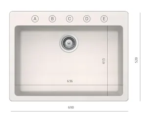 כיור מטבח דגם וגאס קריסטדור גרין ליין תוצרת גרמניה 52X69X22 ס"מ AQUATOP