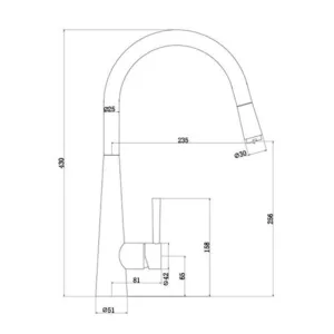 ברז מטבח ג'וטו מנירוסטה נשלף פיה מסתובבת נירוסטה מוברשת JS1502BRCH AQUATOP