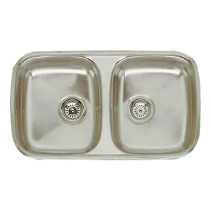 כיור נירוסטה פרינסס 80 למטבח התקנה שטוחה 44X76.5X16.5 ס"מ R00793 גומא