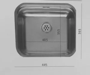 כיור נירוסטה קולורדו קומפורט למטבח 39.3X44.5X16 ס"מ התקנה שטוחה R24195 גומא