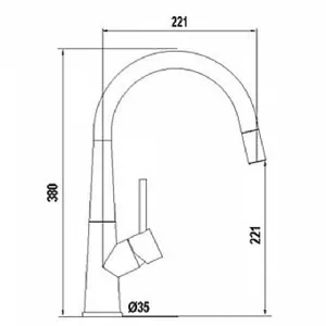 ברז מטבח נשלף פיה מסתובבת נירוסטה מוברשת - קונוס 528120EDM גומא