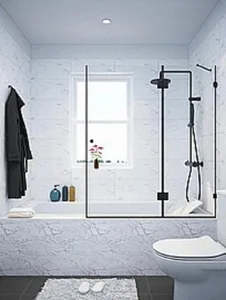 אמבטיון דופן קבועה + דלת IN/OUT שחור מידה מיוחדת 80-120 MIKE 2806 פורום