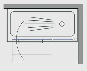 אמבטיון דופן קבועה + דלת IN/OUT שחור מידה מיוחדת 80-120 MIKE 2806 פורום