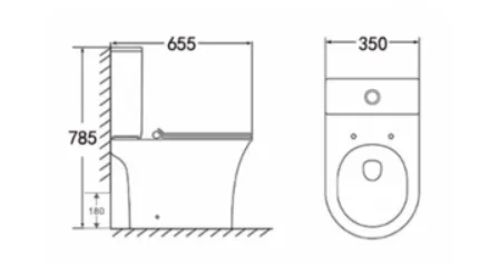 אסלה מונובלוק יוקרתית 53X36X36 ס"מ לבן מבריק TO8W סיוון אופיר