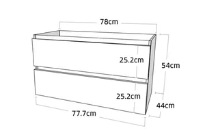 ארון תלוי 80/45 ס"מ דגם איימי פלוס ניגא