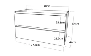 ארון תלוי 80/45 ס"מ דגם איימי ניגא