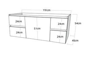 ארון תלוי 120/45 ס"מ דגם ארז ניגא