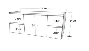 ארון תלוי 100/45 ס"מ דגם ארז ניגא
