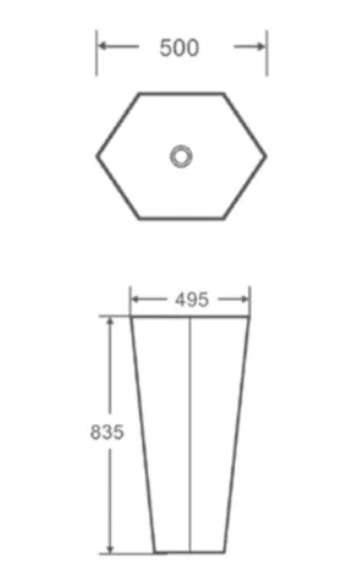כיור חרס עומד 49.5X50 ס"מ סהרה 9601SO סיוון אופיר