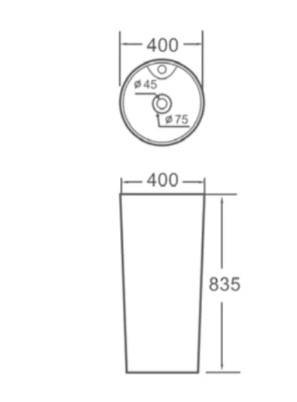 כיור חרס עומד 40X40 ס"מ זהב מט 9608MG סיוון אופיר