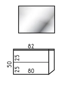 ארון תלוי דגם הנרי - HENRY עומק 47 ס"מ עם כיור סקיני חרס לבן 82 ס"מ סניטק