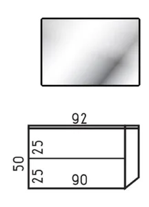 ארון תלוי דגם פנדור - PANDOR עומק 40 ס"מ עם כיור רובי חרס לבן 92 ס"מ סניטק