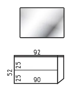 ארון תלוי דגם קורפוס - CORPUS עומק 47 ס"מ עם כיור סקיני חרס לבן 92 ס"מ סניטק