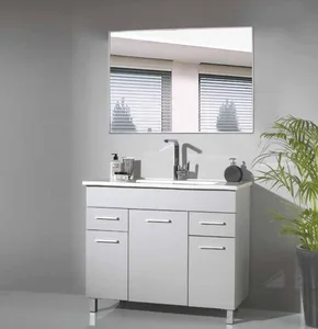 ארון עומד דגם קנקון - CANCUN עומק 47 ס"מ עם כיור סקיני חרס לבן 82 ס"מ סניטק