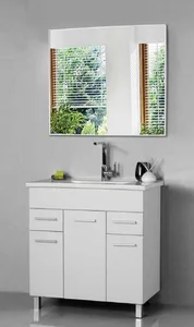 ארון עומד דגם קנקון - CANCUN עומק 47 ס"מ עם כיור סקיני חרס לבן 82 ס"מ סניטק