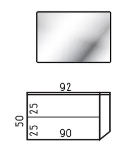 ארון תלוי דגם קוסטה - COSTA עומק 40 ס"מ עם כיור רובי חרס לבן 92 ס"מ סניטק