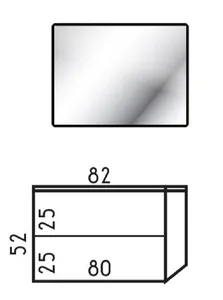 ארון תלוי דגם קורפוס - CORPUS עומק 47 ס"מ עם כיור סקיני חרס לבן 82 ס"מ סניטק