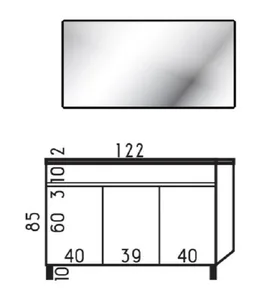 ארון עומד דגם מימי - MIMI עומק 47 ס"מ עם כיור סקיני חרס לבן 122 ס"מ סניטק
