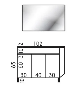 ארון עומד דגם מימי - MIMI עומק 36 ס"מ עם כיור טוי חרס לבן 102 ס"מ סניטק
