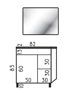 ארון עומד דגם יאריס - YARIS עומק 47 ס"מ עם כיור סקיני חרס לבן 82 ס"מ סניטק