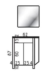 ארון עומד דגם אגנס - AGNES עומק 47 ס"מ עם כיור סקיני חרס לבן 62 ס"מ סניטק