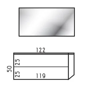 ארון תלוי דגם לובין - LUBIN עומק 40 ס"מ עם כיור רובי חרס לבן 122 ס"מ סניטק