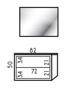 ארון תלוי דגם פאבלו - PABLO עם כיור סקיני חרס לבן 82 ס"מ סניטק